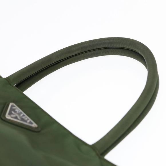 PRADA Tote Bag Nylon Khaki Silver Auth ep5279 - Picture 8 of 16